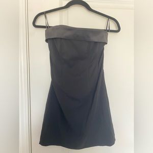 Black hello molly mini corset strapless dress